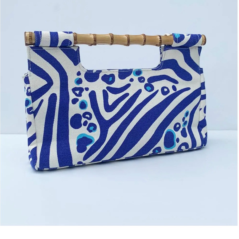 Lilibridge bamboo clutch in zebra cat